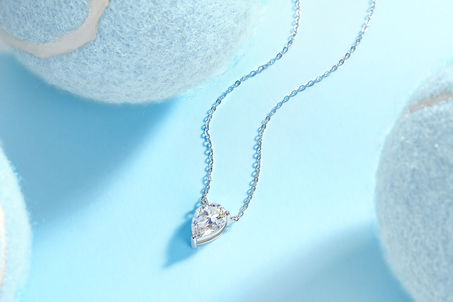 Water Drop - Fashionable Jewelry Pendant Set With Moissanite S925 Sterling Silver And Platinum-plated Diamond, Moissanite Silver Jewelry