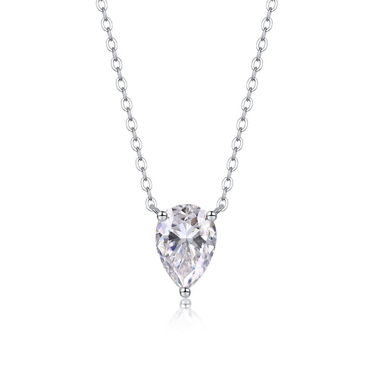 Water Drop - Fashionable Jewelry Pendant Set With Moissanite S925 Sterling Silver And Platinum-plated Diamond, Moissanite Silver Jewelry